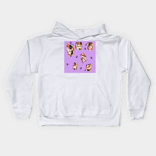 Purple Calico Kittens Kids Hoodie